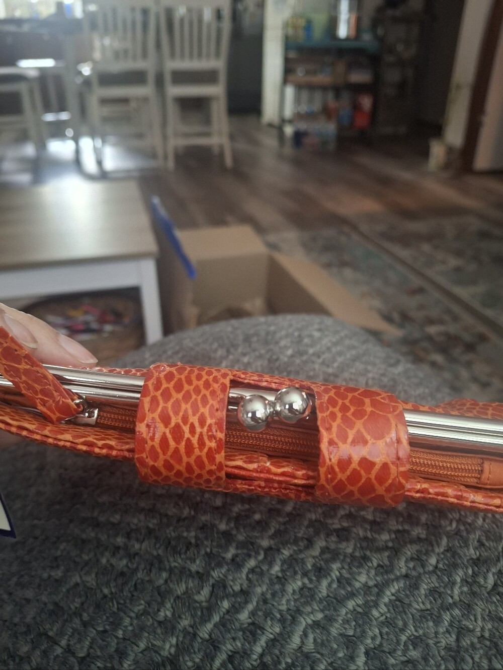 Orange Snake-Embossed Wallet - Picture 4 of 8